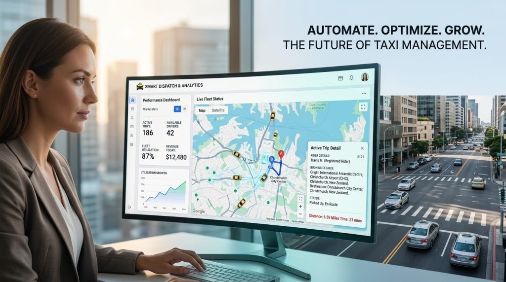 taxi - dispatch - software - taxi fleet - transport fleet - revenue - effeciency, uber app - clone - king cabs - baj